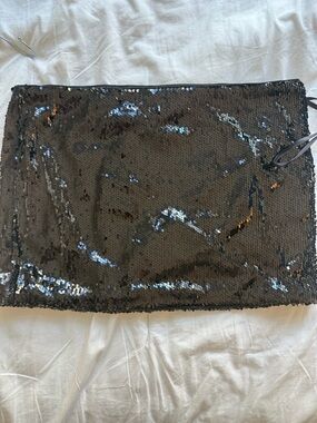 superdown Black Satin Slip Skirt